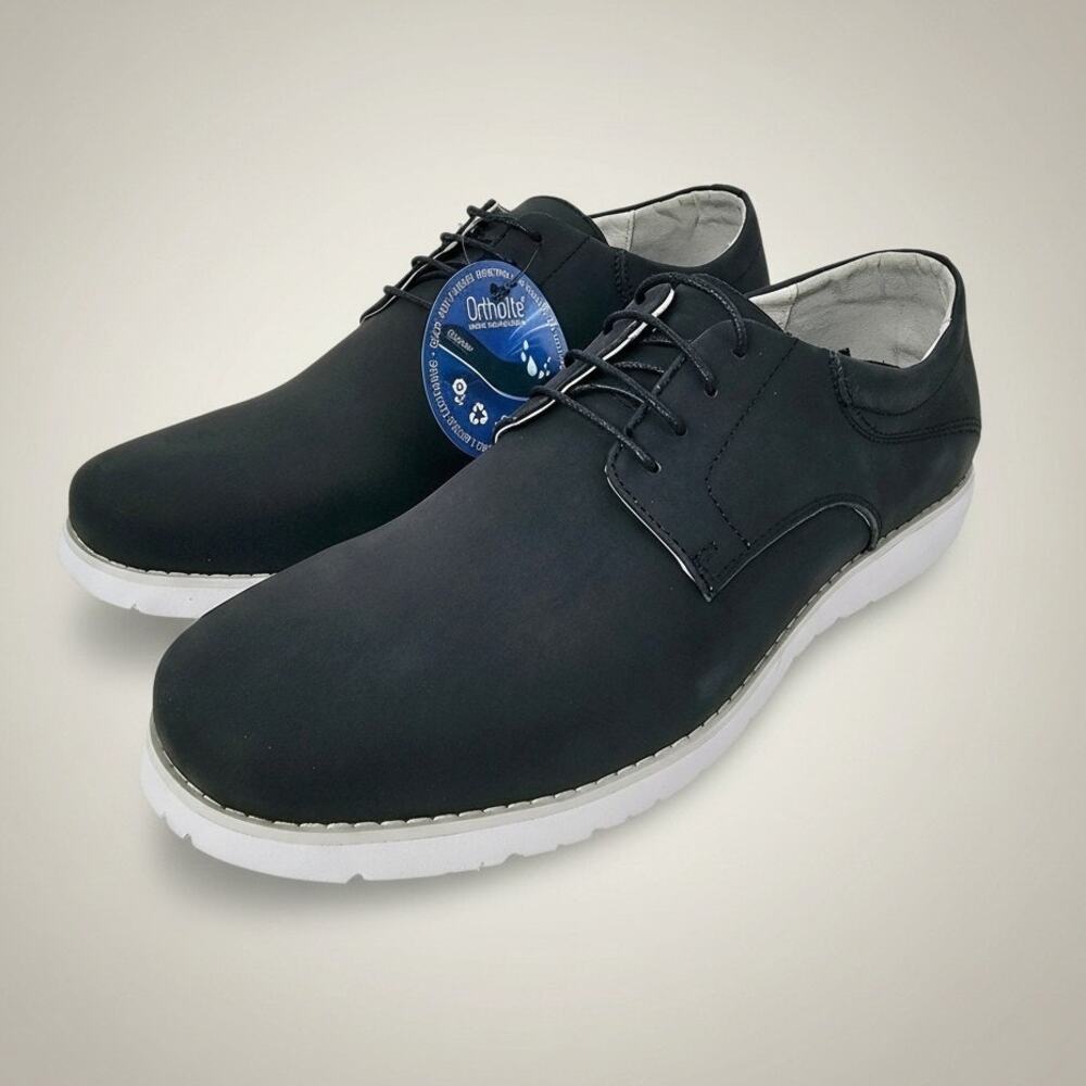 Propet Grisham Black Nubuck Leather Casual Lace Up Oxfords Men's Size 8.5 NWTF